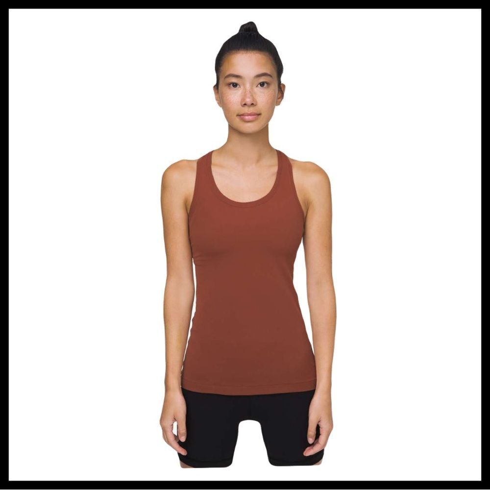 Lululemon cool racer back Nulu top in rustic clay